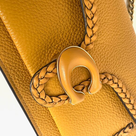 Coach Tabby Chain Clutch Braided Buttercup Leather CJ863 Crossbody Chain ORGPKG - Picture 7 of 14
